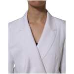 Msgm White Polyester Long Sleeves Ruffled Wrap Jacket 4