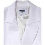 Msgm White Polyester Long Sleeves Ruffled Wrap Jacket 5
