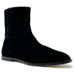 Off White Black Calfskin Women Ankle Boot
