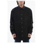 Off White Linen Shirt With Removable Shirt