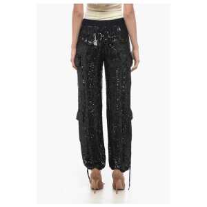 Parosh Sequined Cargo Pants With Draw String 2