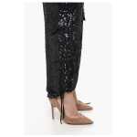 Parosh Sequined Cargo Pants With Draw String 4