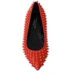 Philipp Plein Vibrant Orange Pointed Leather Flats 3