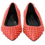 Philipp Plein Vibrant Orange Pointed Leather Flats 4