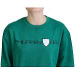 Philippe Model Chic Green Printed Long Sleeve Sweater 4