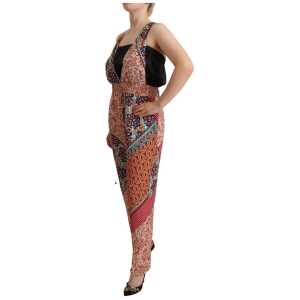Pinko Chic Multicolor Sleeveless V Neck Jumpsuit