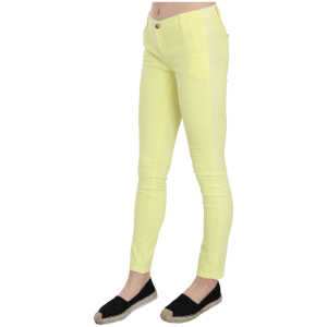 Pinko Chic Yellow Low Waist Skinny Casual Trousers
