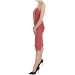 Pinko Pink Lace Silk Blend Midi Dress With Side Slit
