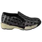 Pinko Silver Black Slip On Sequence Design Sneakers Shoes