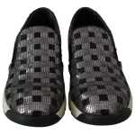 Pinko Silver Black Slip On Sequence Design Sneakers Shoes 5