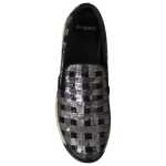 Pinko Silver Black Slip On Sequence Design Sneakers Shoes 8