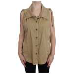 Plein Sud Beige Sleeveless Cotton Blouse