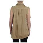 Plein Sud Beige Sleeveless Cotton Blouse 3