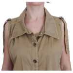 Plein Sud Beige Sleeveless Cotton Blouse 4