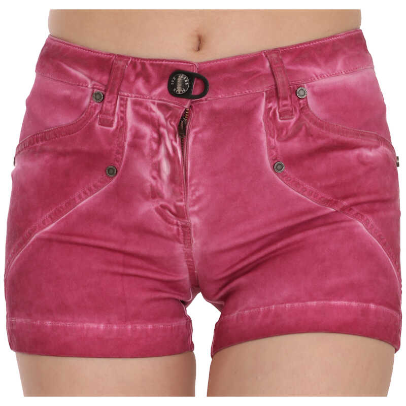 PLEIN SUD Pink Mid Waist Cotton Mini Denim Shorts, theFeinheit