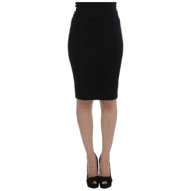 PLEIN SUD Black Straight Pencil Skirt, theFeinheit