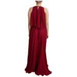 Plein Sud Elegant Silk Sleeveless Ruffled Maxi Dress 4