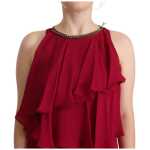 Plein Sud Elegant Silk Sleeveless Ruffled Maxi Dress 5