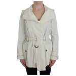 Plein Sud Elegant White Wrap Trench Jacket