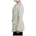Plein Sud Elegant White Wrap Trench Jacket 2