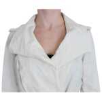 Plein Sud Elegant White Wrap Trench Jacket 4