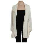 Plein Sud Elegant White Wrap Trench Jacket 5
