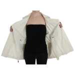 Plein Sud Elegant White Wrap Trench Jacket 6