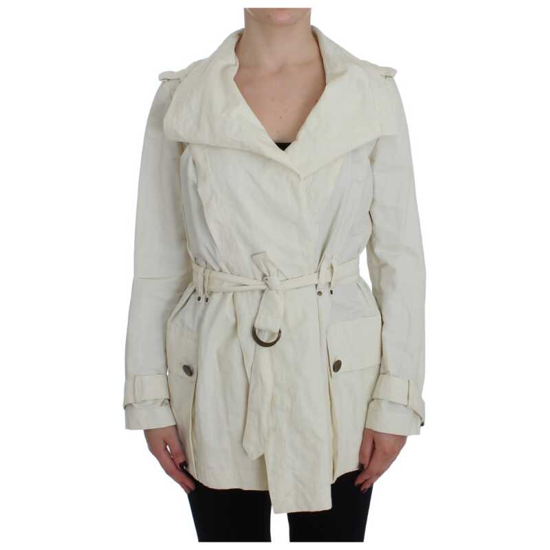 PLEIN SUD White Trench Coat Jacket, theFeinheit