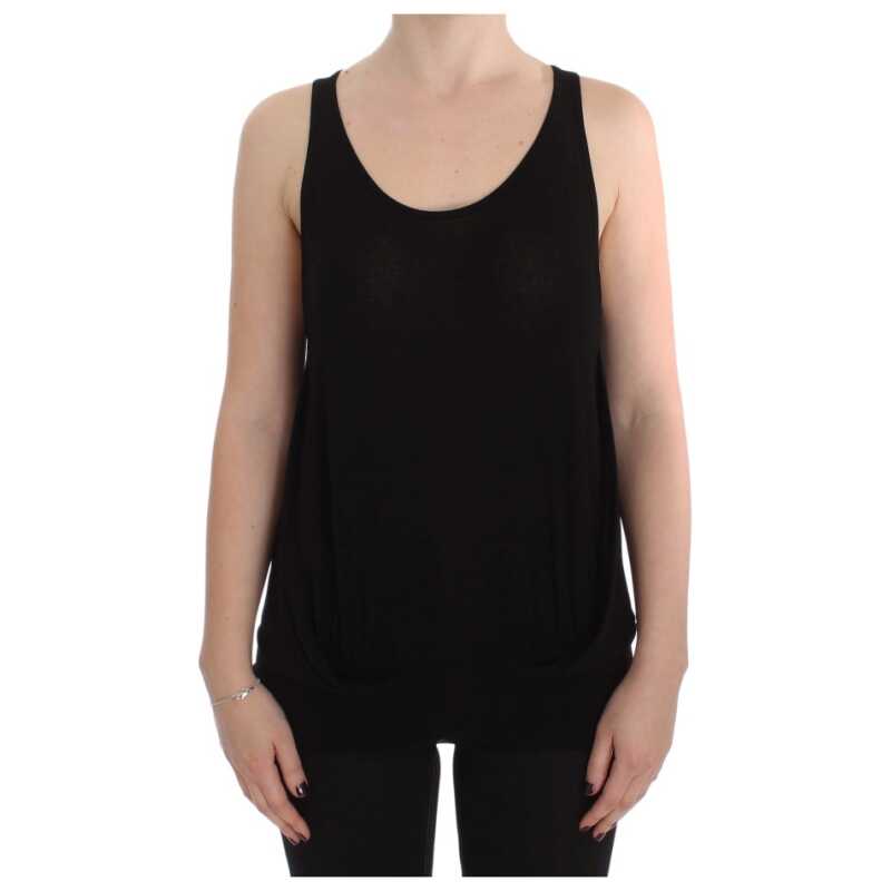 PLEIN SUD Black Stretch Sleeveless Blouse, theFeinheit