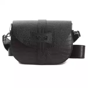 Pompei Donatella Black Leather Women Crossbody Bag 18