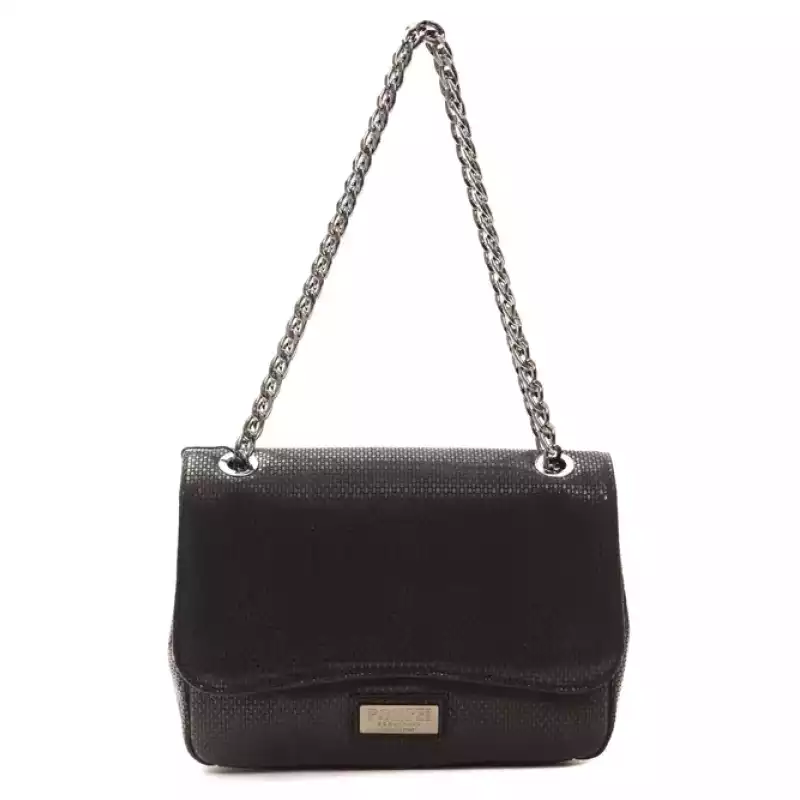 Pompei Donatella Black Leather Women Crossbody Bag, theFeinheit