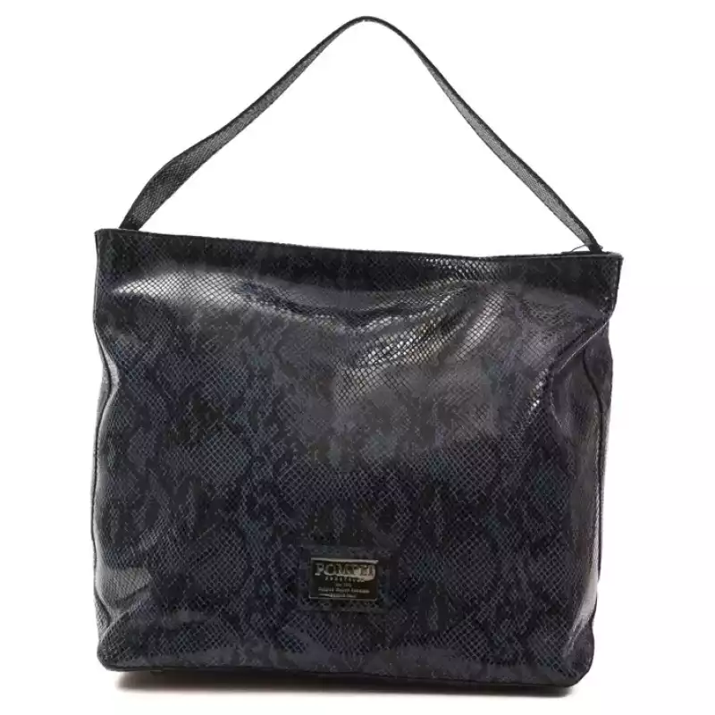 Pompei Donatella Blue Leather Women Shoulder Bag, theFeinheit