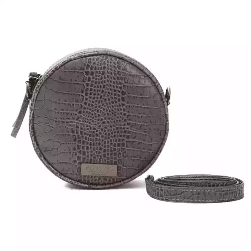 Pompei Donatella Gray Leather Women Crossbody Bag, theFeinheit