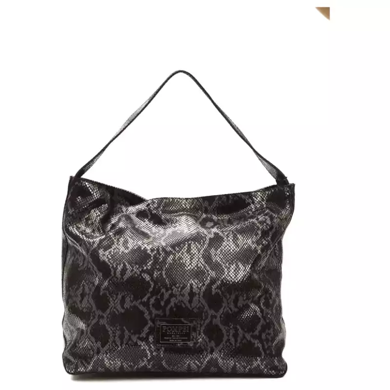 Pompei Donatella Gray Leather Women Shoulder Bag, theFeinheit