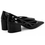 Prada Black Leather Cut Out Pumps 55 3