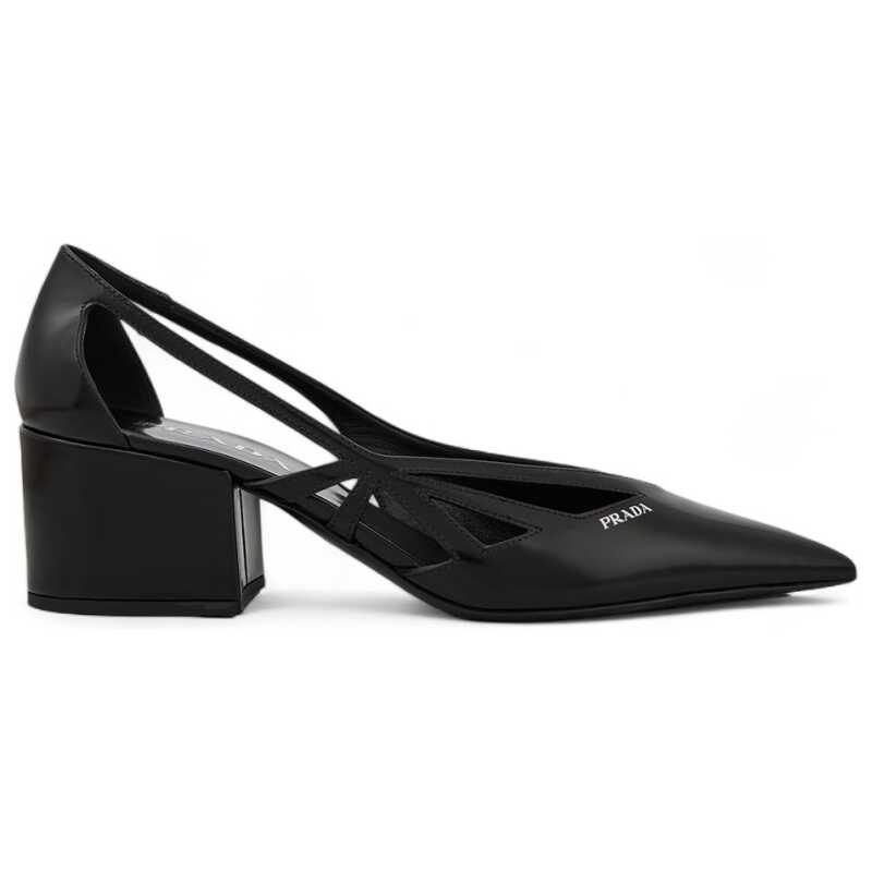Prada Black Leather Cut-Out Pumps 55, theFeinheit