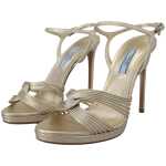 Prada Elegant Gold Stiletto Heel Sandals 4