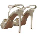 Prada Elegant Gold Stiletto Heel Sandals 5