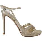 Prada Elegant Gold Stiletto Heel Sandals 7