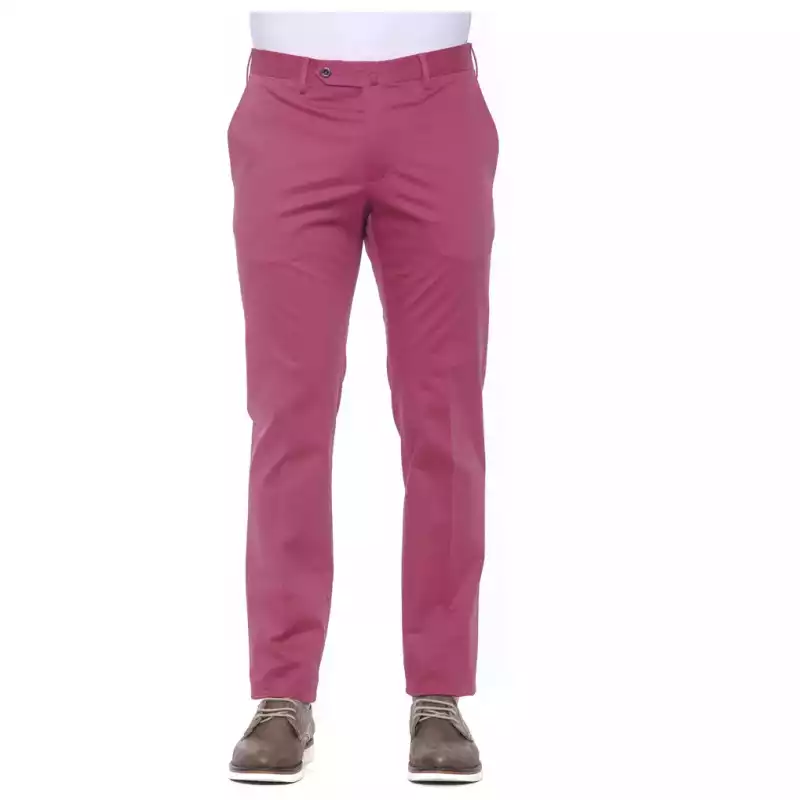PT Torino Fuchsia Cotton Men Trouser, theFeinheit