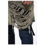 Rick Owens Distressed Denim Overshirt With Fringed Hem 3