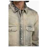 Rick Owens Distressed Denim Overshirt With Fringed Hem 4