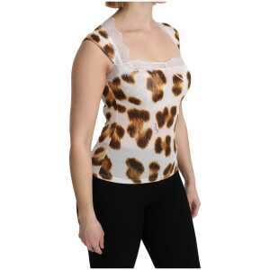 Roberto Cavalli Chic Leopard Lingerie Blouse Top