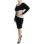 Roberto Cavalli Elegant Sheath Long Sleeve Boat Neck Dress
