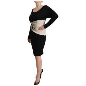 Roberto Cavalli Elegant Sheath Long Sleeve Boat Neck Dress