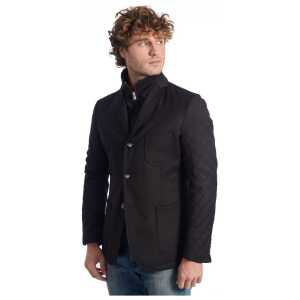Roberto Pepe Luxury Black Wool Men Jacket