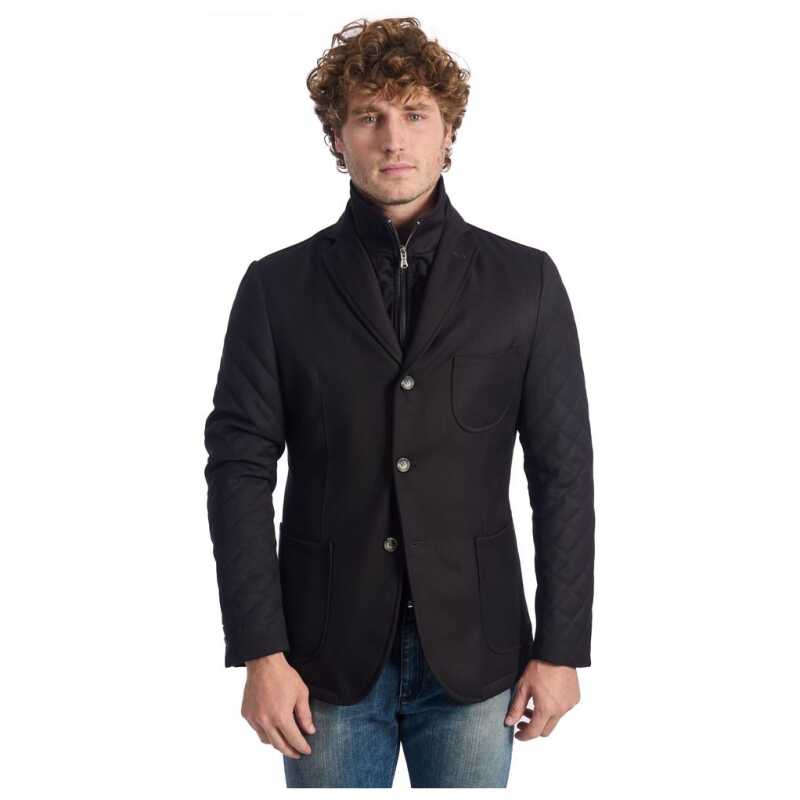 Roberto Pepe Luxury Black Wool Men Jacket, theFeinheit