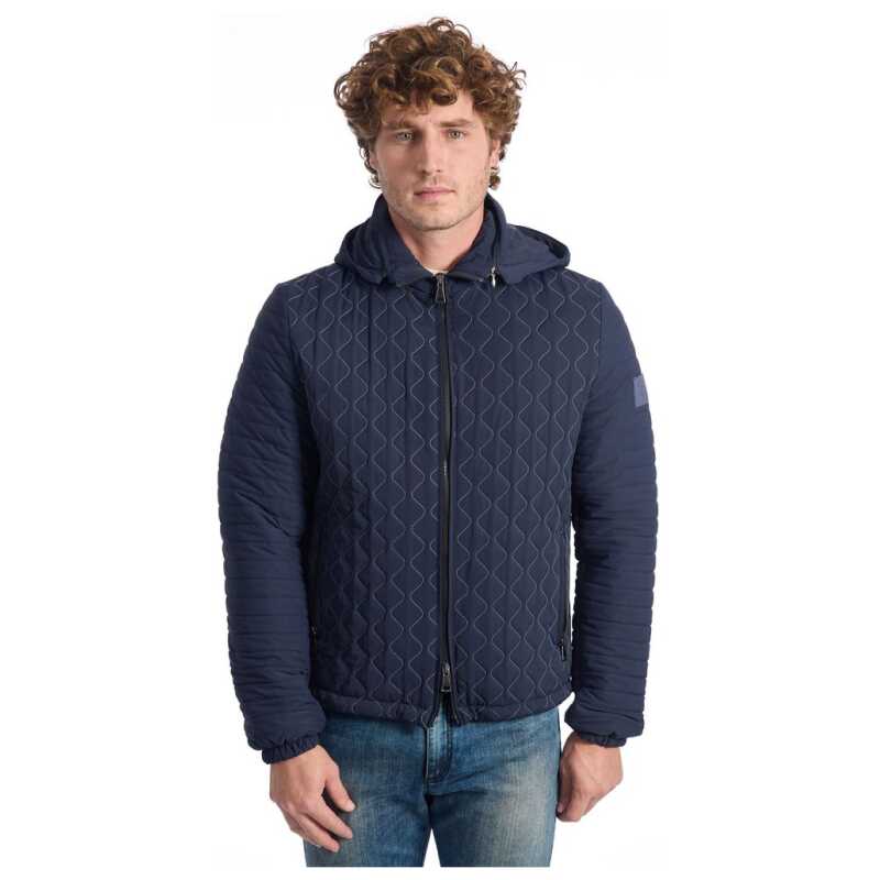 Roberto Pepe Luxury Blue Polyamide Men Jacket, theFeinheit