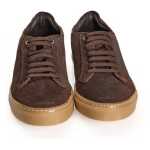 Roberto Pepe Luxury Brown Calfskin Men Sneaker