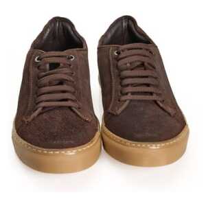 Roberto Pepe Luxury Brown Calfskin Men Sneaker